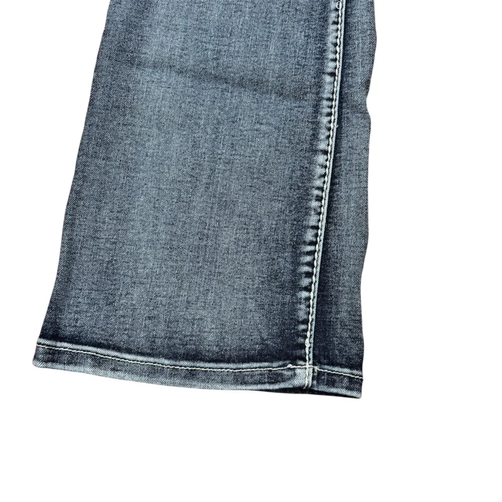 a.n.a Y2K Low Rise Medium Wash Jeans Rhinestone Pockets Sz 8 Bling Streetwear